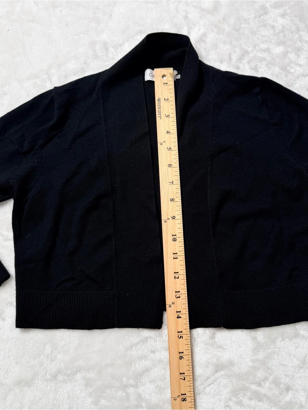 Calvin Klein Cropped Open-Front Women's Sweater Bolero - Black‎